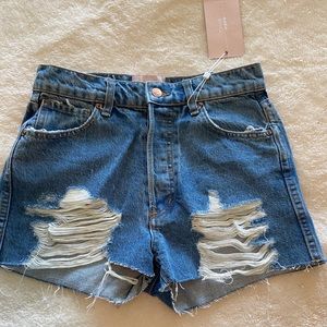REVICE Ripped Denim Shorts